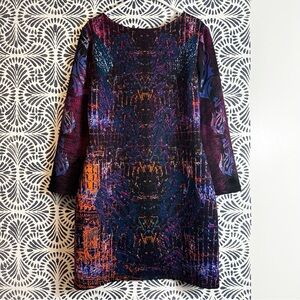 Reine Francaise Abstract Color Long Sleeve Dress